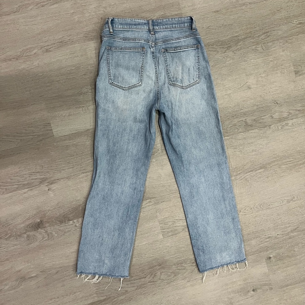 High Rise Straight Blue Denim Jeans - Picture 3 of 3